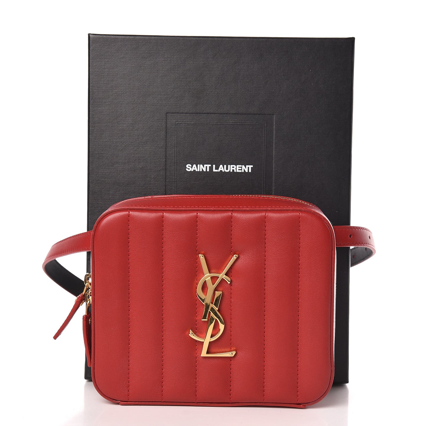 Lambskin Matelasse Vicky Monogram Belt Bag Eros Red