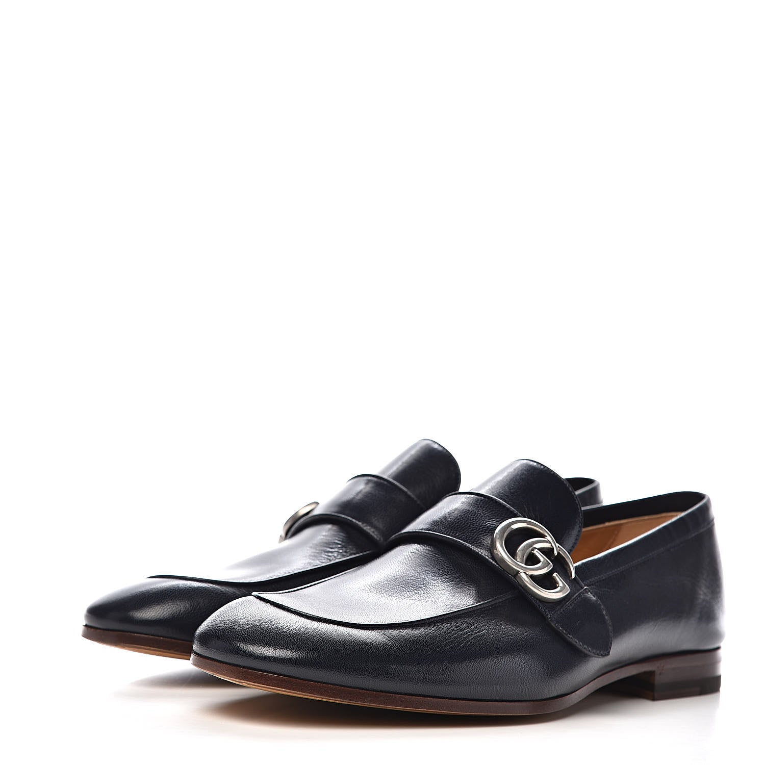 Gucci Goatskin Mens GG Loafers 8.5 Blue 3 of 13