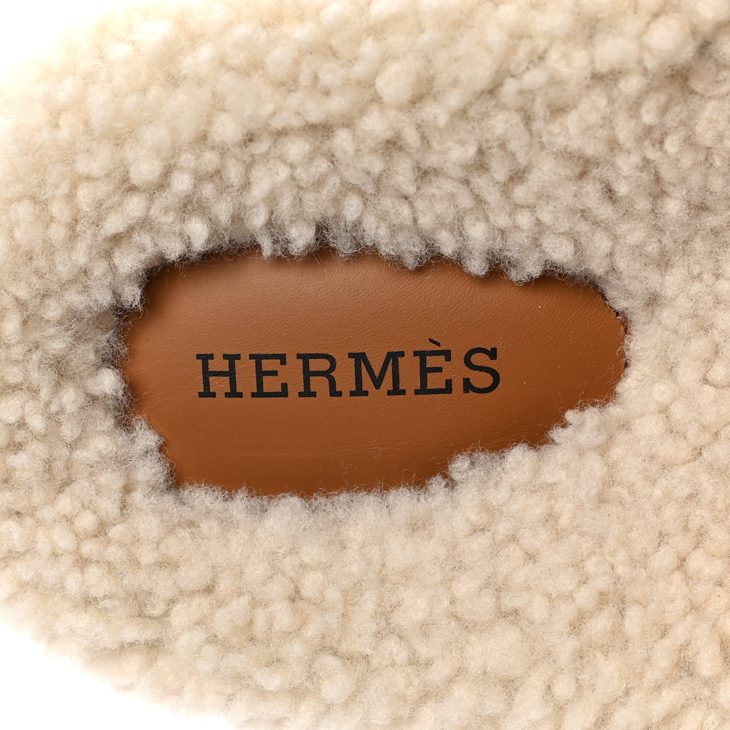 Hermes Suede Goatskin Woolskin Womens Chypre Sandals 40.5 Naturel Ecru 7 of 7