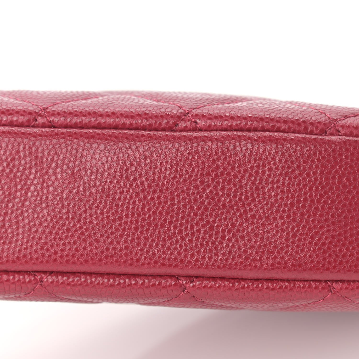 Chanel Caviar Quilted Small Curvy Pouch Cosmetic Case Red 13 of 14