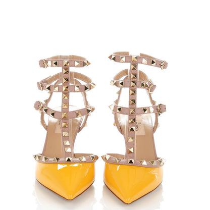 Valentino Garavani Patent Nappa Rockstud Ankle Strap 65mm Pumps 36.5 Mandarin Sorbet Poudre 2 of 8