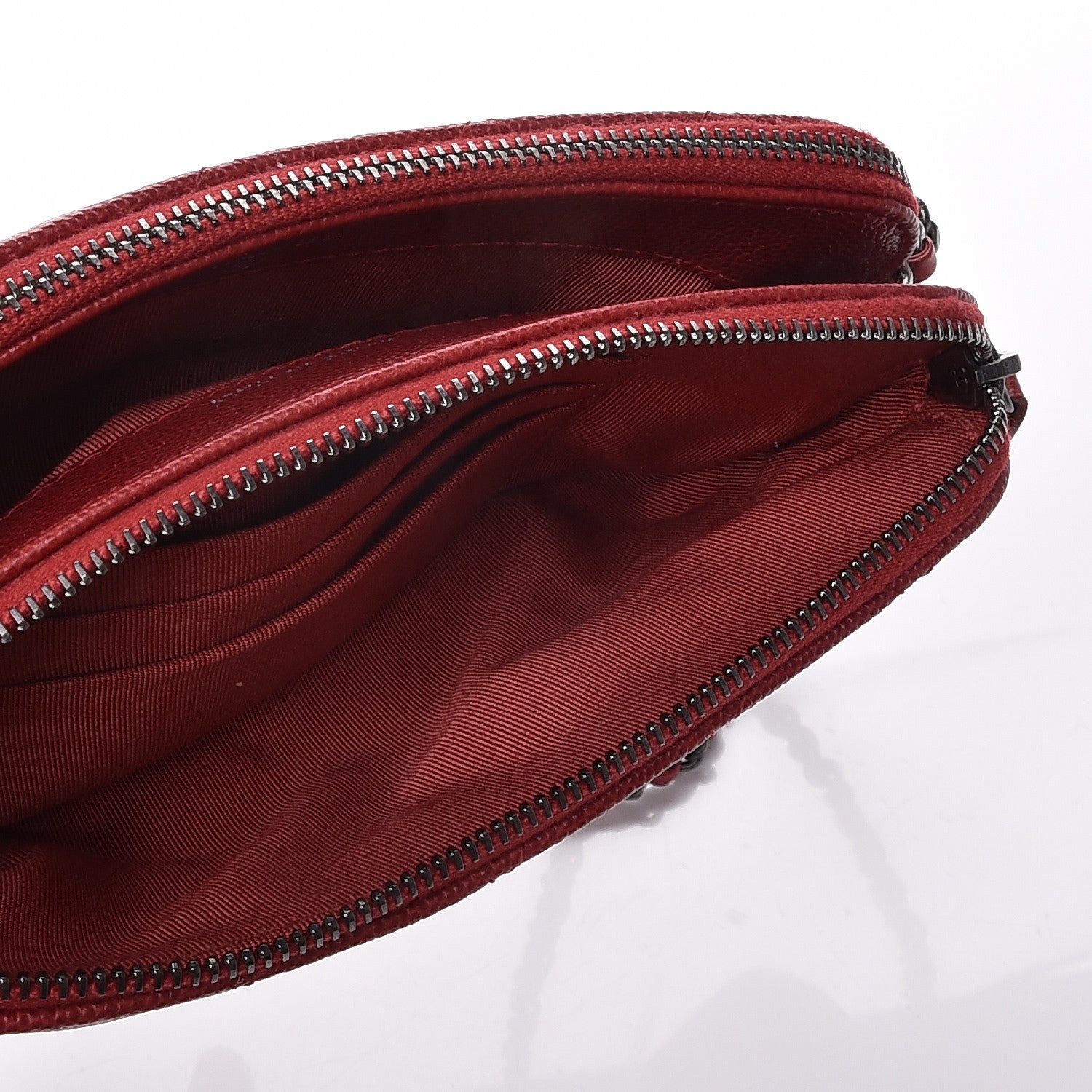 Chanel Caviar Quilted Small Clutch With Chain Red 6 of 10