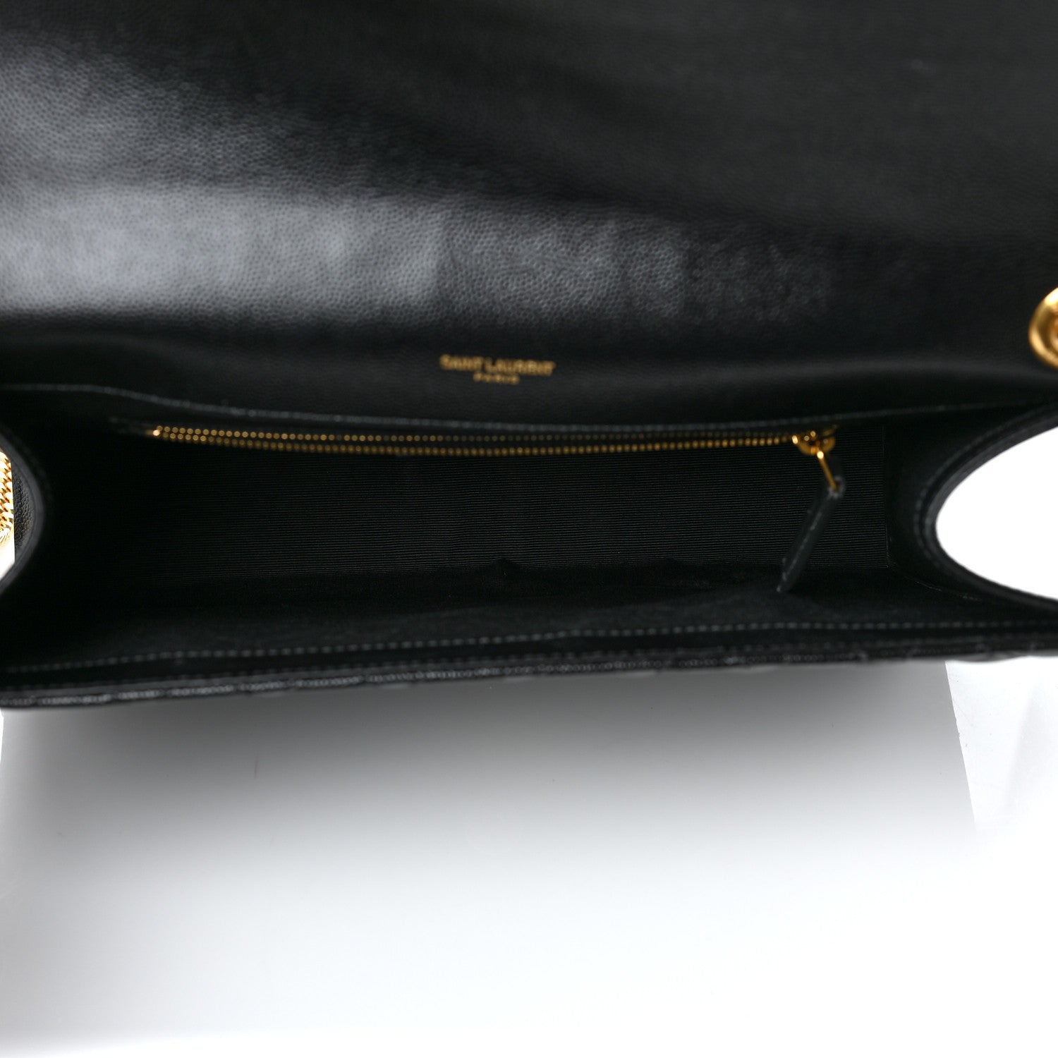 Saint Laurent Grain De Poudre Textured Mixed Matelasse Large Triquilt Monogram Satchel Black 5 of 10