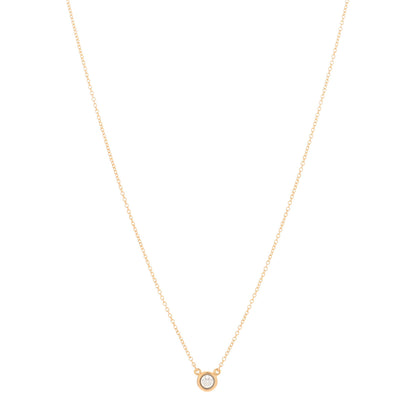 Tiffany 18K Rose Gold Diamond .17ct Elsa Peretti Diamonds by the Yard Pendant Necklace 1 of 4