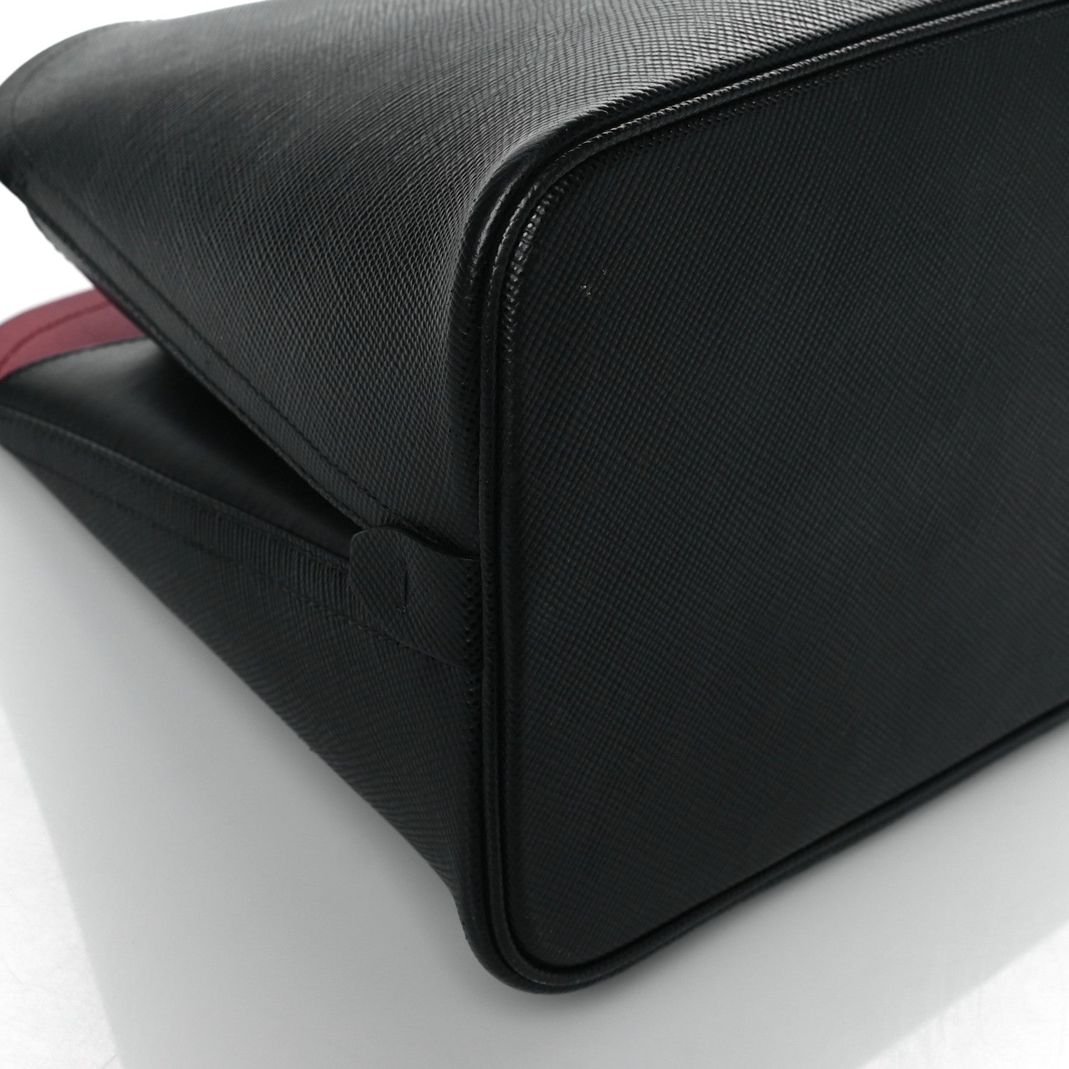 Prada Saffiano Cuir Matinee Tote Black Cherry 14 of 19