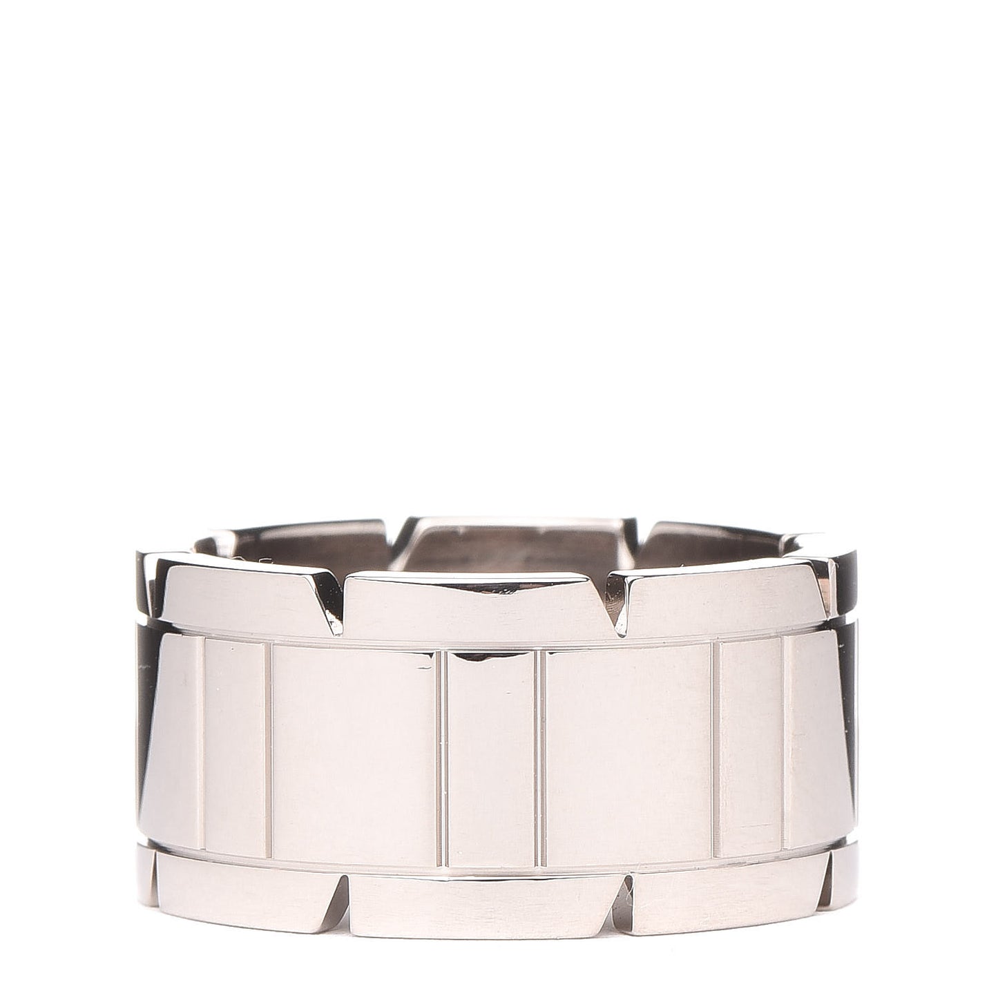 18K White Gold 11mm Tank Francaise Ring 58 8.25