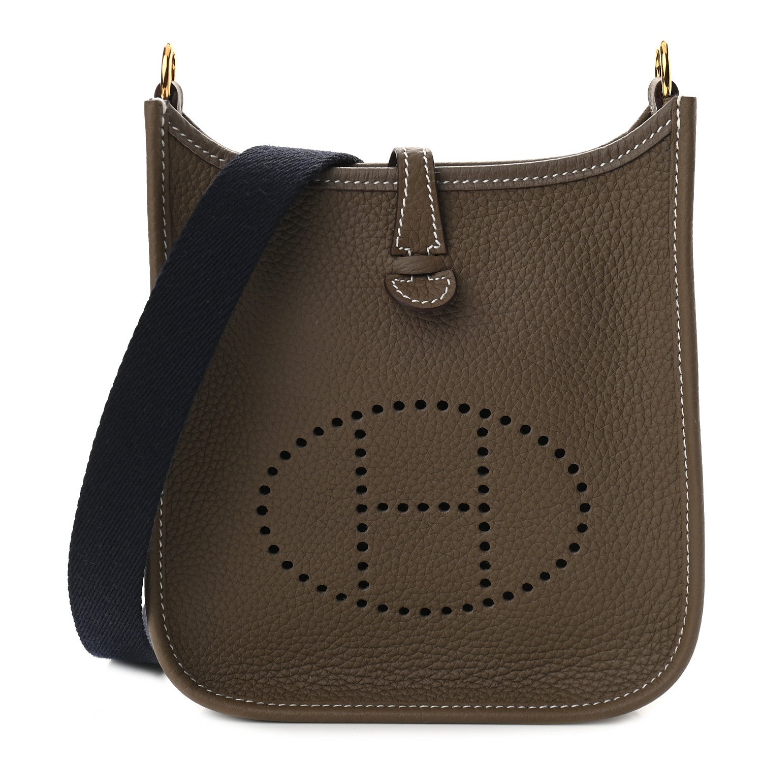 Hermes Taurillon Clemence Amazone Evelyne TPM Etoupe Bleu Indigo 1 of 9