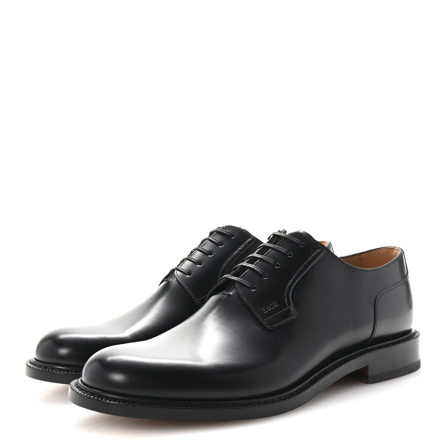 Calfskin Mens Derby Shoes 42 Black