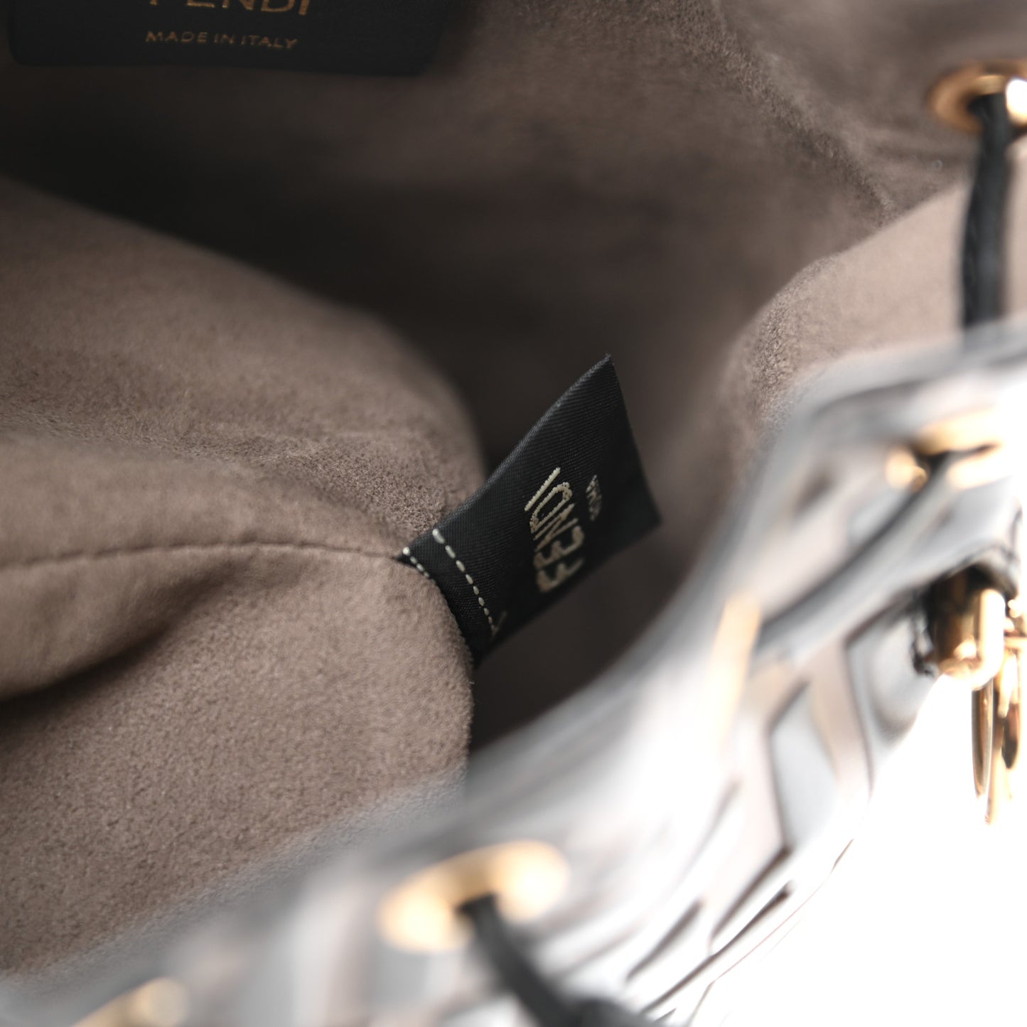 Vitello Liberty F is Fendi Bi-Color FF 1974 Embossed Mini Mon Tresor Bucket Bag Maya Black