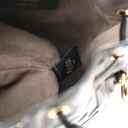 Fendi Vitello Liberty F is Fendi Bi-Color FF 1974 Embossed Mini Mon Tresor Bucket Bag Maya Black 9 of 10