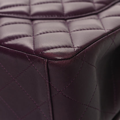 Chanel Lambskin Quilted Maxi Double Flap Plum 12 of 13