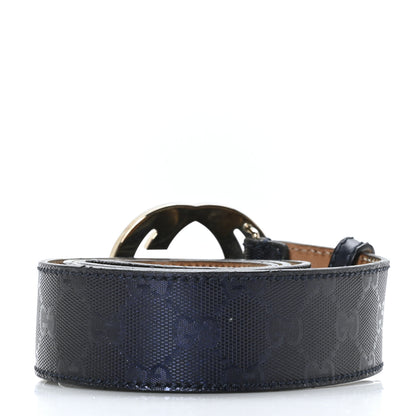 Gucci Guccissima Interlocking G Belt 95 38 Navy 2 of 7