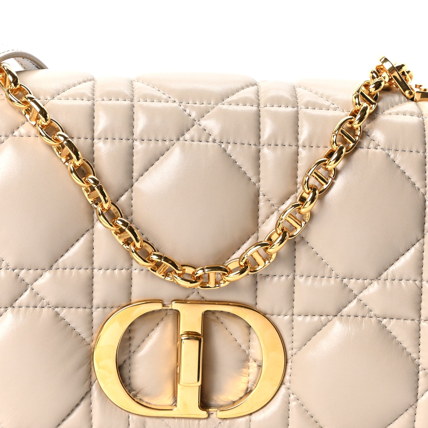 Calfskin Macrocannage Medium Caro Bag Sand
