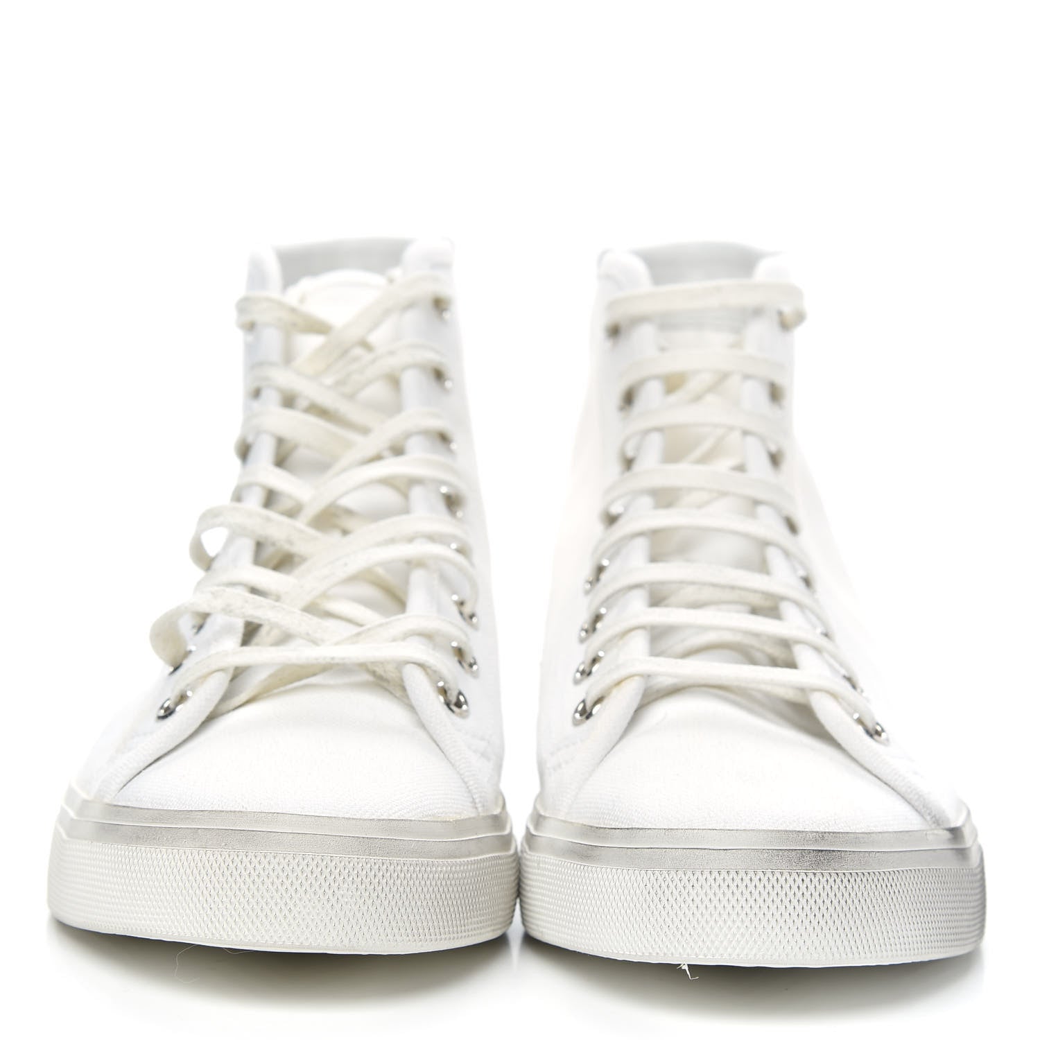 Saint Laurent Canvas Womens Malibu High Top Sneakers Optic 39.5 White 2 of 8