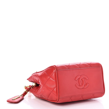 Chanel Lambskin Quilted Small Shoulder Bag Red 4 of 9