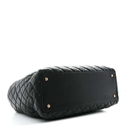 Chanel Caviar Quilted Large Coco Handle Shopping Tote Black 4 of 10