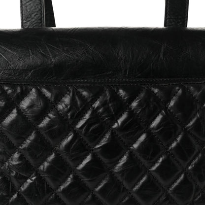 Chanel Grained Calfskin Quilted Large Casual Rock Backpack Black 8 of 10