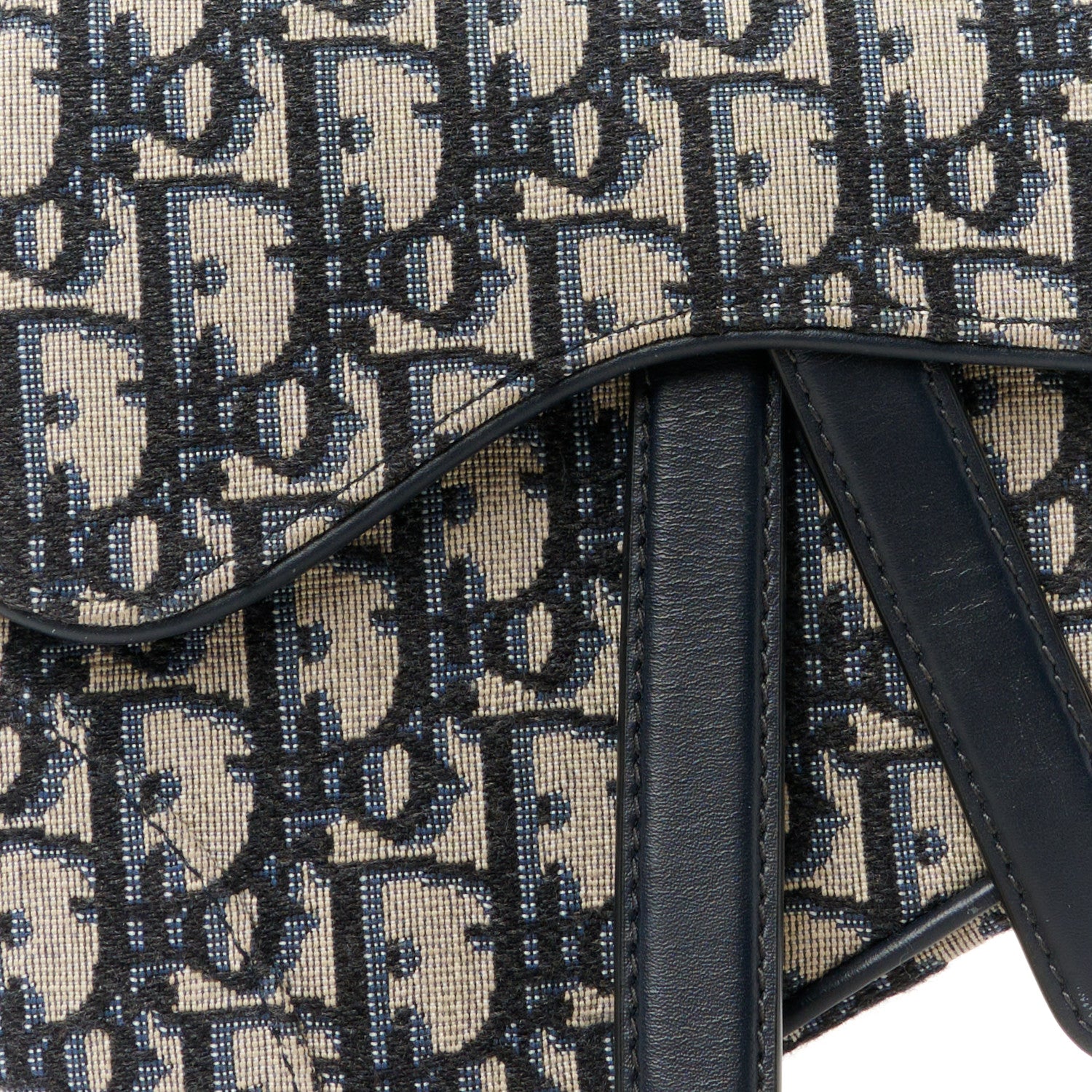 Christian Dior Oblique Mini Saddle Bag Blue 8 of 10