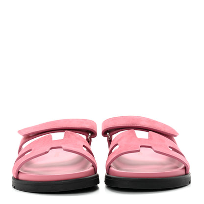 Hermes Suede Goatskin Womens Chypre Sandals 35.5 Rose Aphrodite 2 of 8