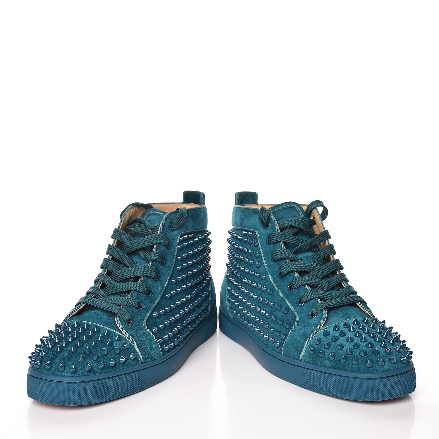 Christian Louboutin CHRISTIAN LOUBOUTIN Veau Velours Mens Louis Orlato Flat Spikes Sneakers 43.5 Amazonia 6 of 13