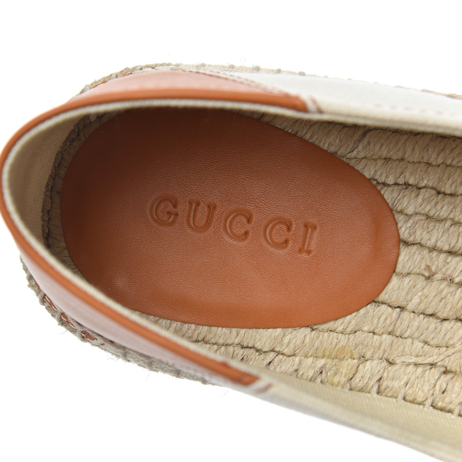Gucci Canvas Worldwide Mens Espadrilles 7.5 Raw Cognac 6 of 14