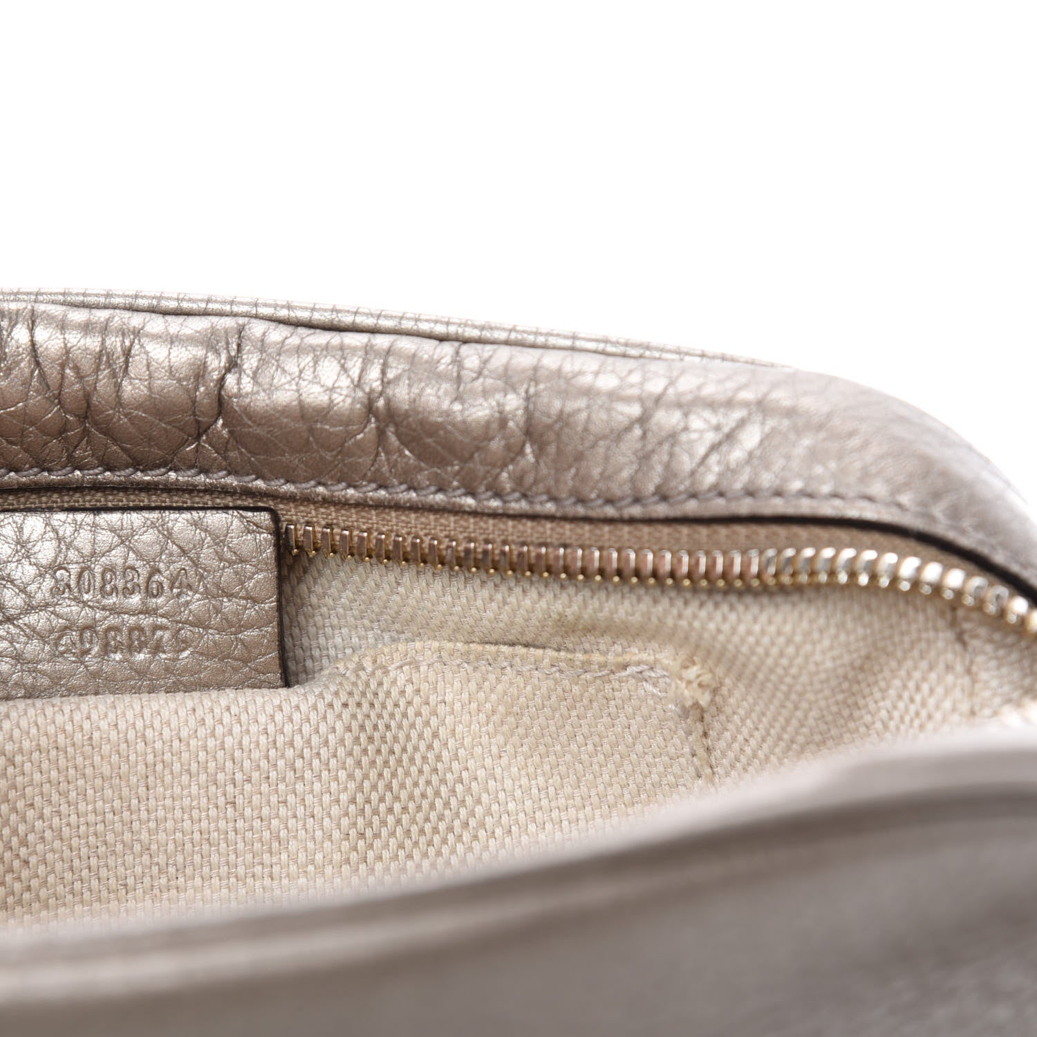 Gucci Metallic Pebbled Calfskin Small Soho Disco Bag Golden Beige 13 of 14