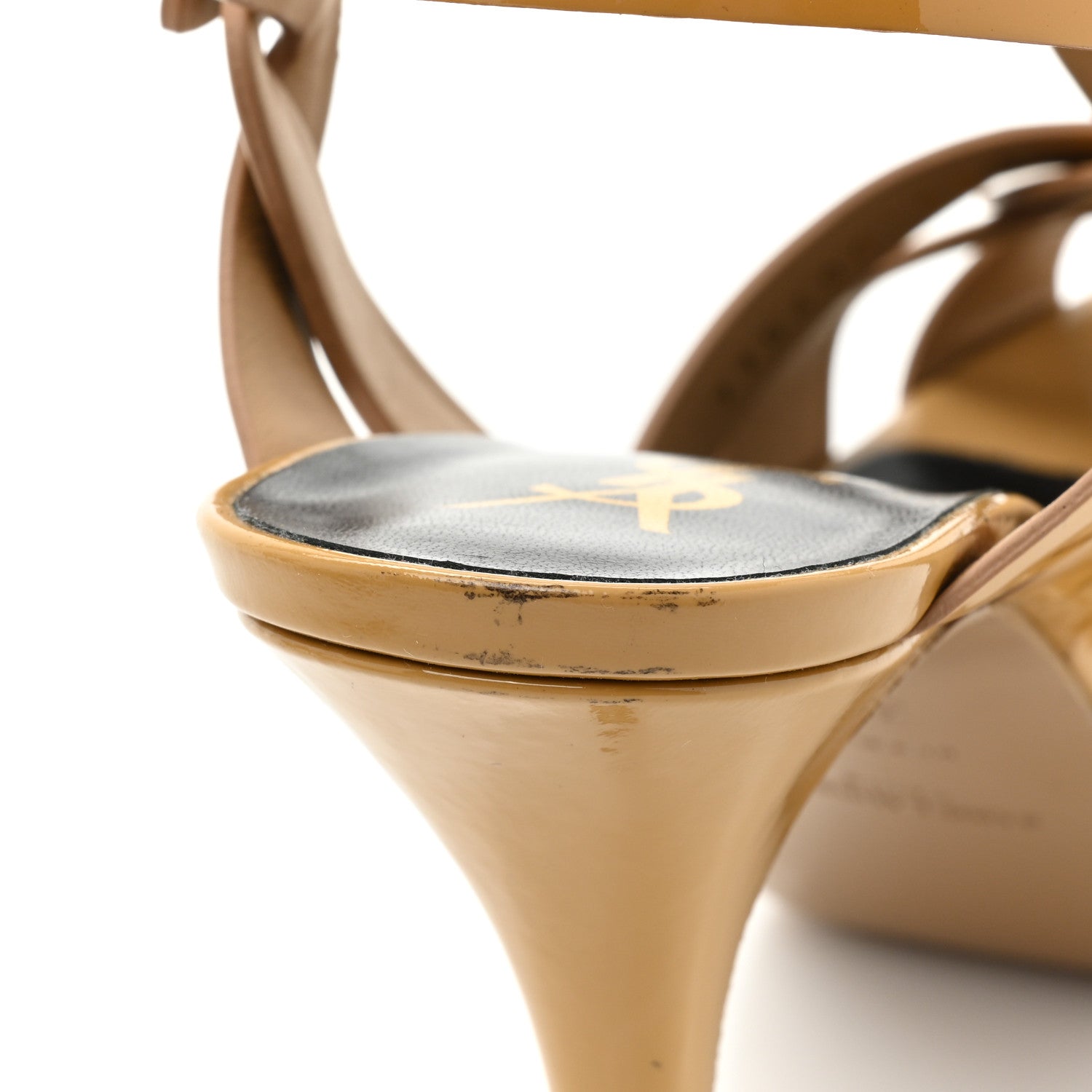 Saint Laurent Patent Tribute 75 Platform Sandals 39.5 Nude Powder 11 of 15