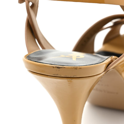Saint Laurent Patent Tribute 75 Platform Sandals 39.5 Nude Powder 11 of 15