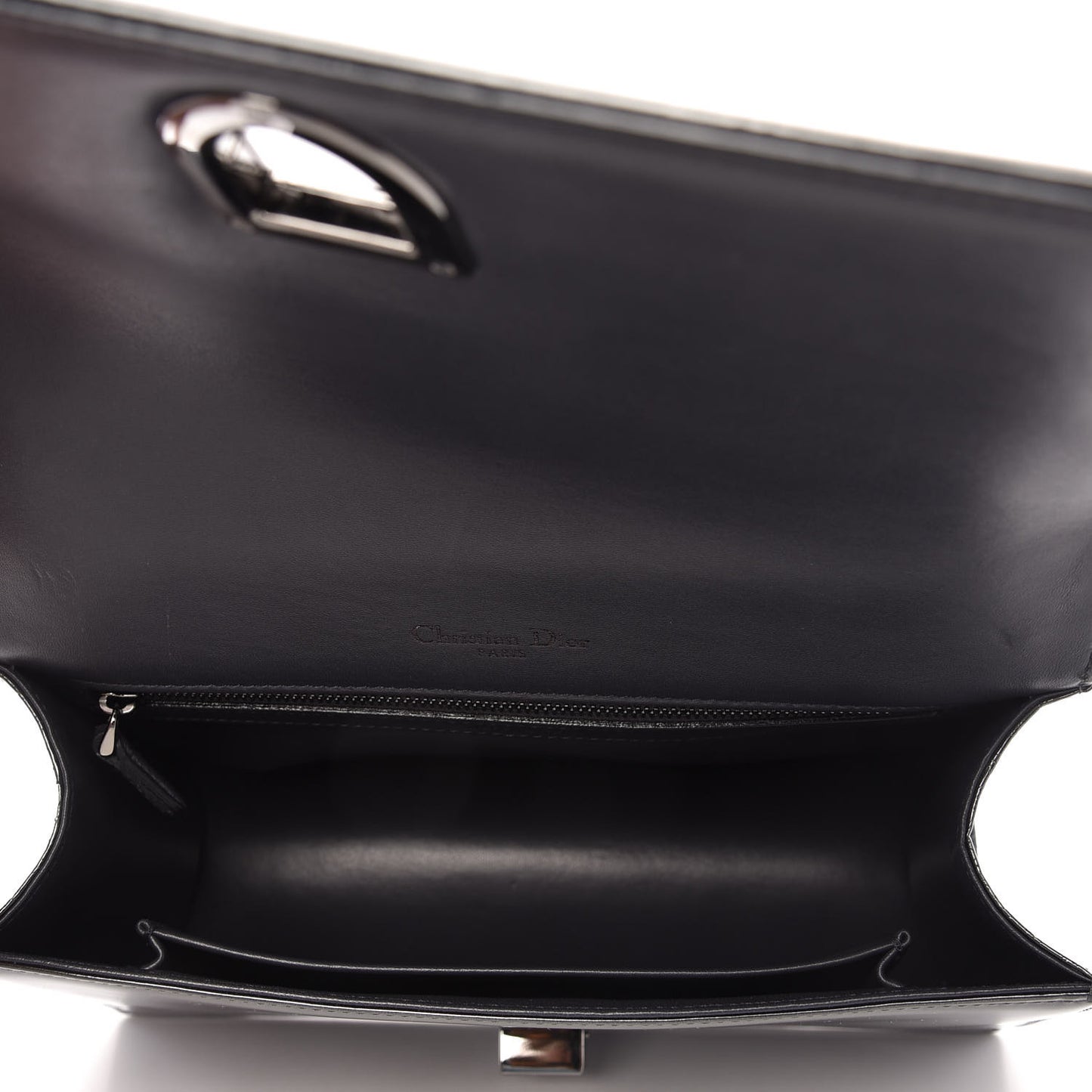 Metallic Patent Micro-Cannage Medium Diorama Flap Bag Onyx Black