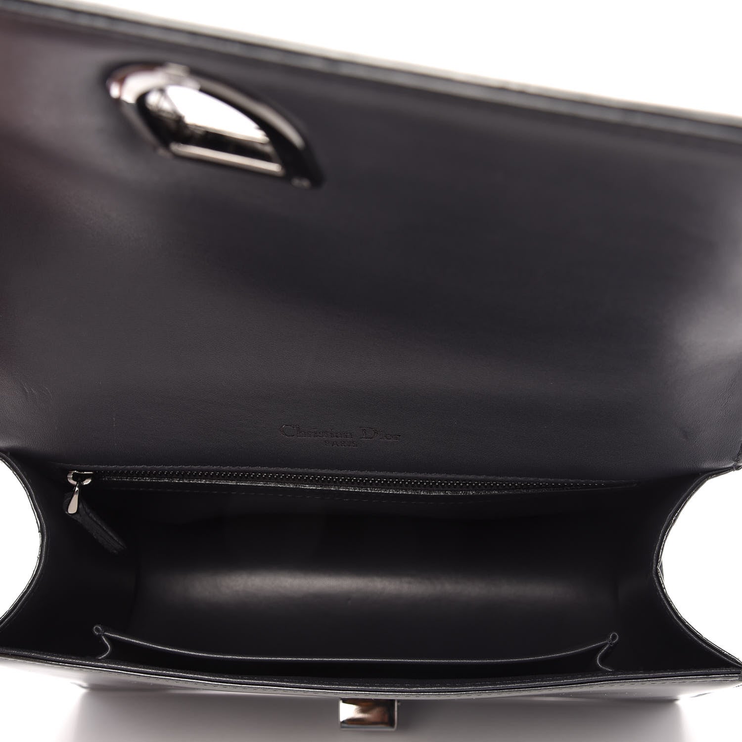 Christian Dior Metallic Patent Micro-Cannage Medium Diorama Flap Bag Onyx Black 5 of 12