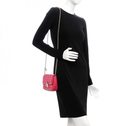 Christian Dior Lambskin Cannage Miss Dior Promenade Pouch Fuchsia 2 of 8