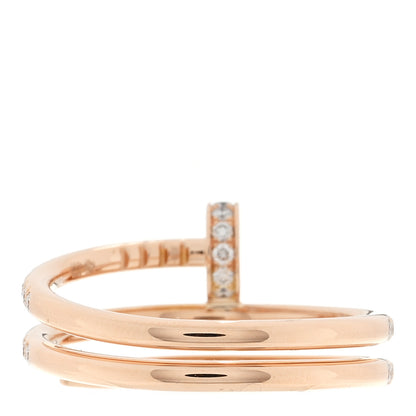Cartier 18K Pink Gold Diamond Double Juste Un Clou Paved Ring 54 7 3 of 5
