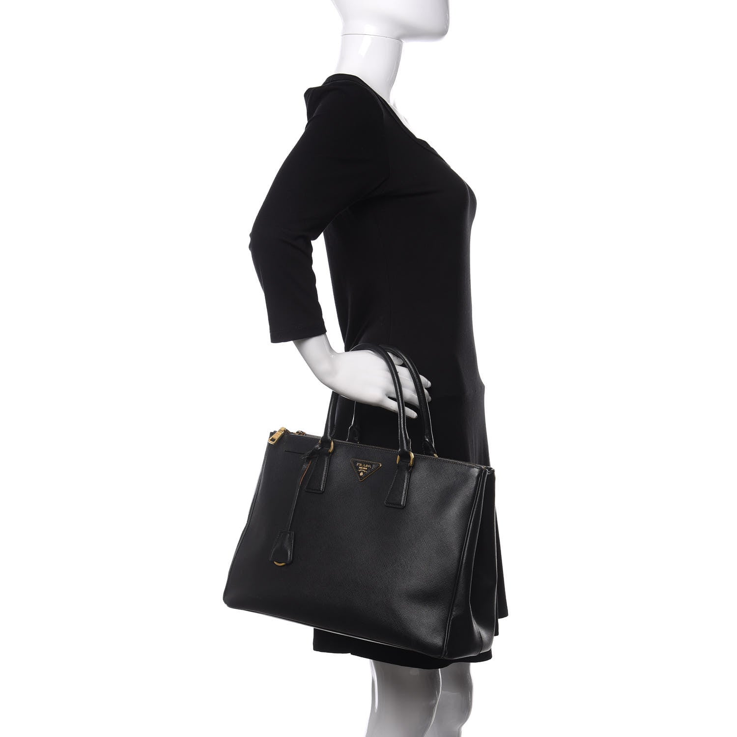 Prada Saffiano Large Galleria Double Zip Tote Black 2 of 23