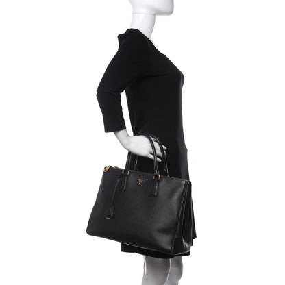 Prada Saffiano Large Galleria Double Zip Tote Black 2 of 23