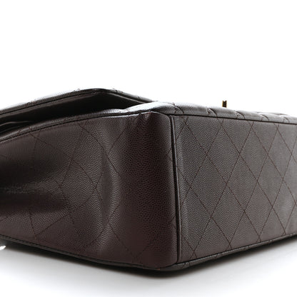 Chanel Caviar Quilted Maxi Double Flap Burgundy 9 of 10