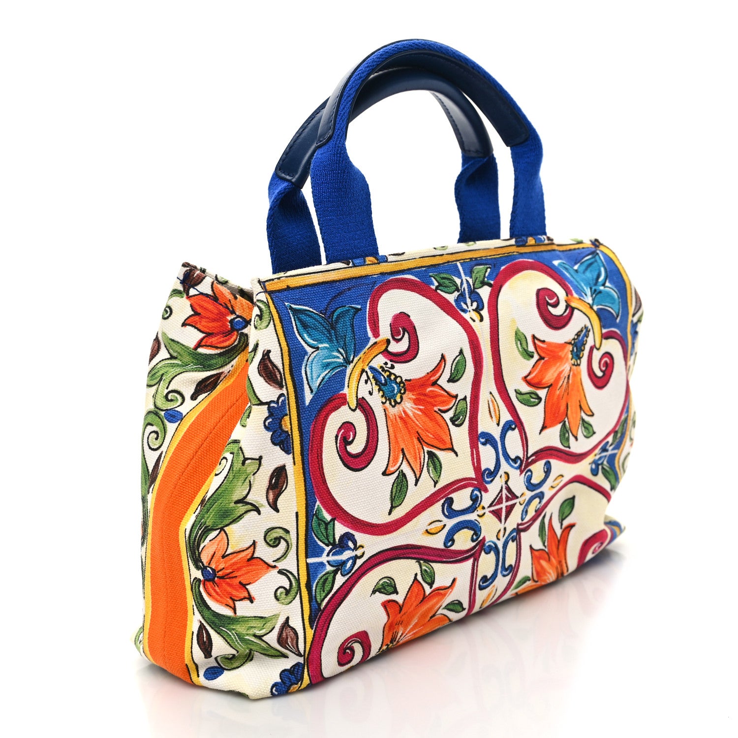 Dolce & Gabbana Canvas Majolica Printed Bambino Bag Multicolor 4 of 9