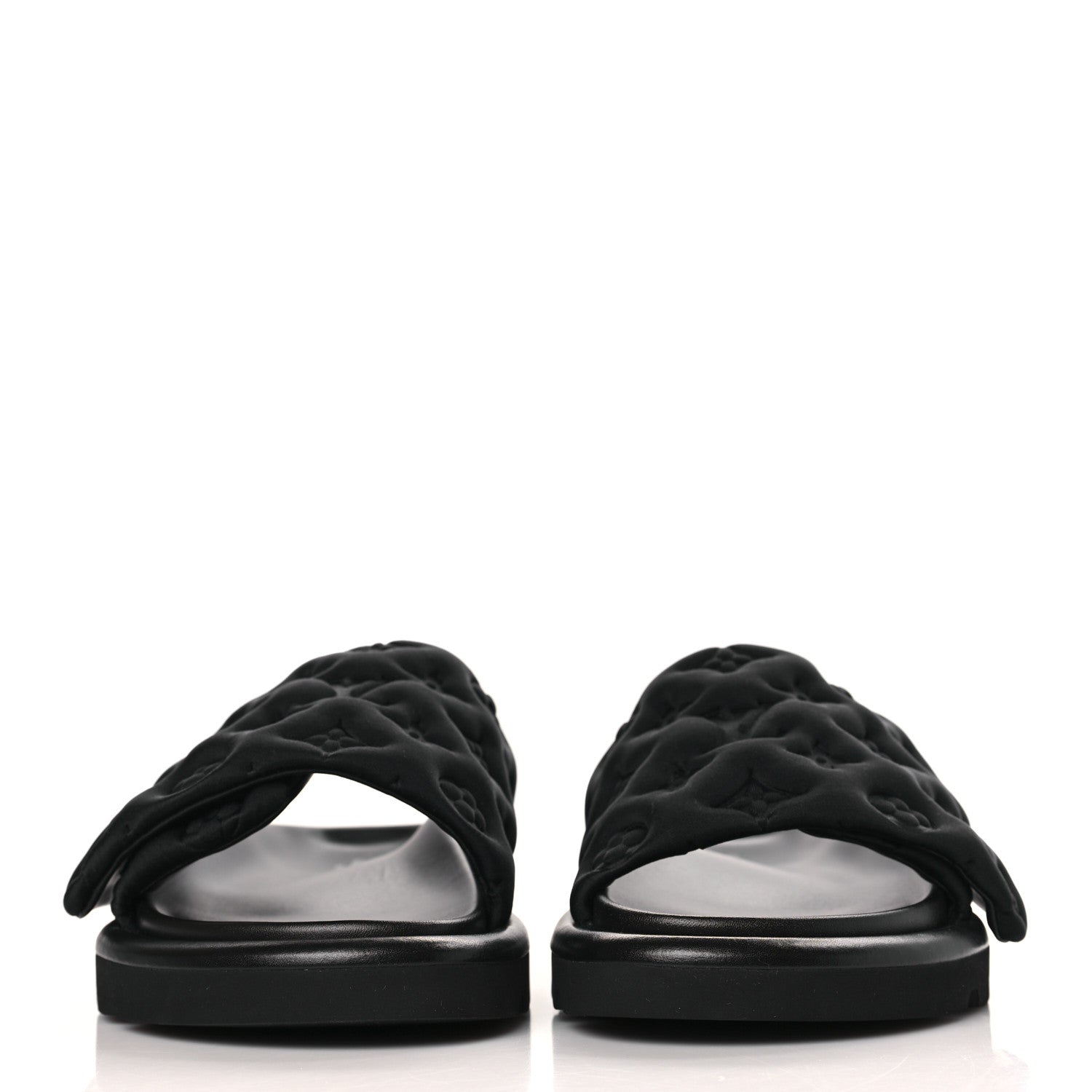 Louis Vuitton Technical Fabric Embossed Monogram Pool Pillow Comfort Mules 38 Black 2 of 9