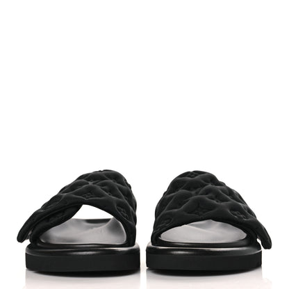 Louis Vuitton Technical Fabric Embossed Monogram Pool Pillow Comfort Mules 38 Black 2 of 9