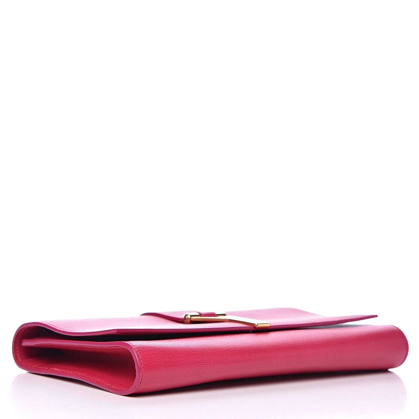 Textured Calfskin Y Ligne Clutch Fuchsia