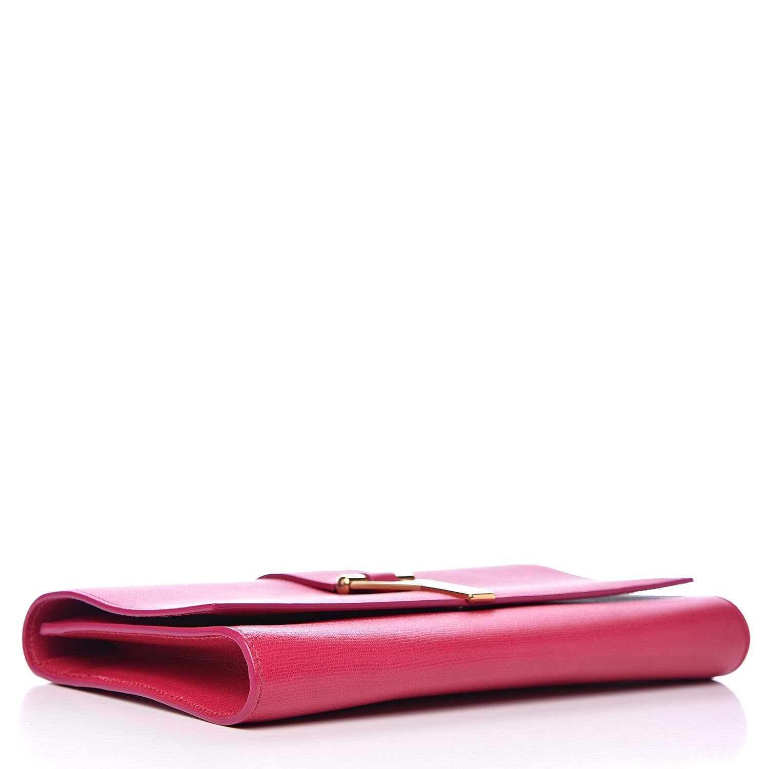 Saint Laurent Textured Calfskin Y Ligne Clutch Fuchsia 4 of 10