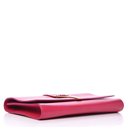 Saint Laurent Textured Calfskin Y Ligne Clutch Fuchsia 4 of 10