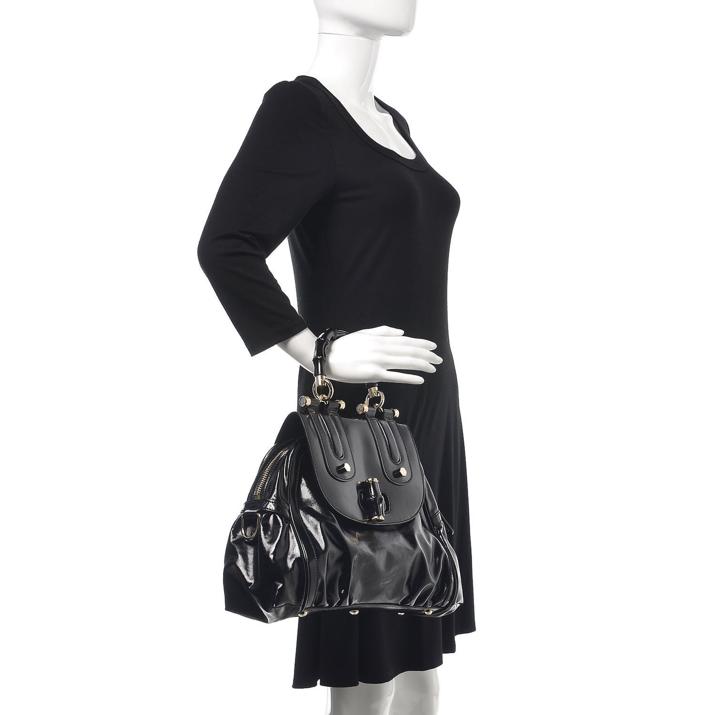 Dialux Pop Bamboo Top Handle Tote Black