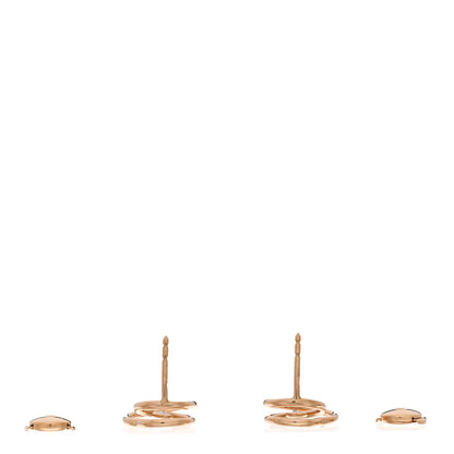 Hermes 18K Rose Gold Diamond TPM Vertige Coeur Earrings 3 of 5