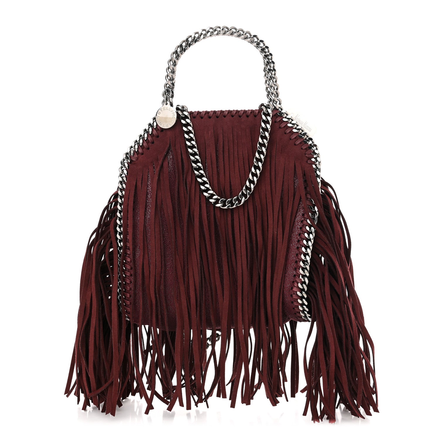 Stella McCartney Shaggy Deer Fringe Tiny Falabella Tote Plum 1 of 9