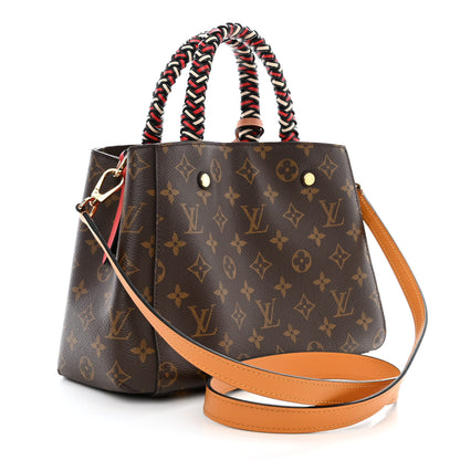 Louis Vuitton Monogram Braided Montaigne BB Coquelicot Creme Safran Peach 3 of 10