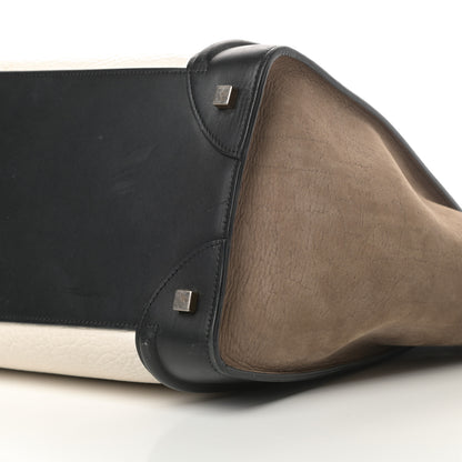 Celine Bullhide Calfskin Suede Mini Tri-Color Luggage White 9 of 19
