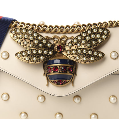 Gucci Nappa Pearl Studded Mini Queen Margaret Broadway Shoulder Bag Mystic White 10 of 10