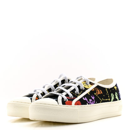 Christian Dior Canvas Zodiac Pixel Embroidered Womens Walk'N'Dior Low Top Sneakers 35 White Multicolor 3 of 11