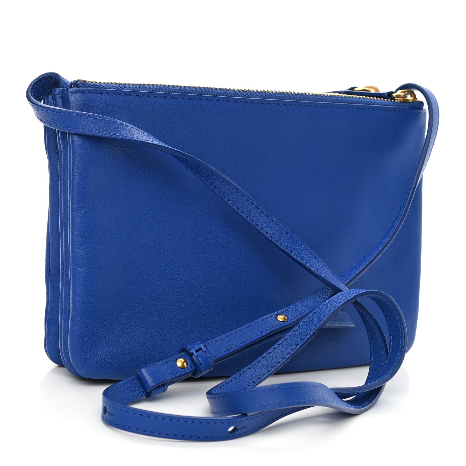 Celine Lambskin Trio Crossbody Bag Electric Blue 3 of 11