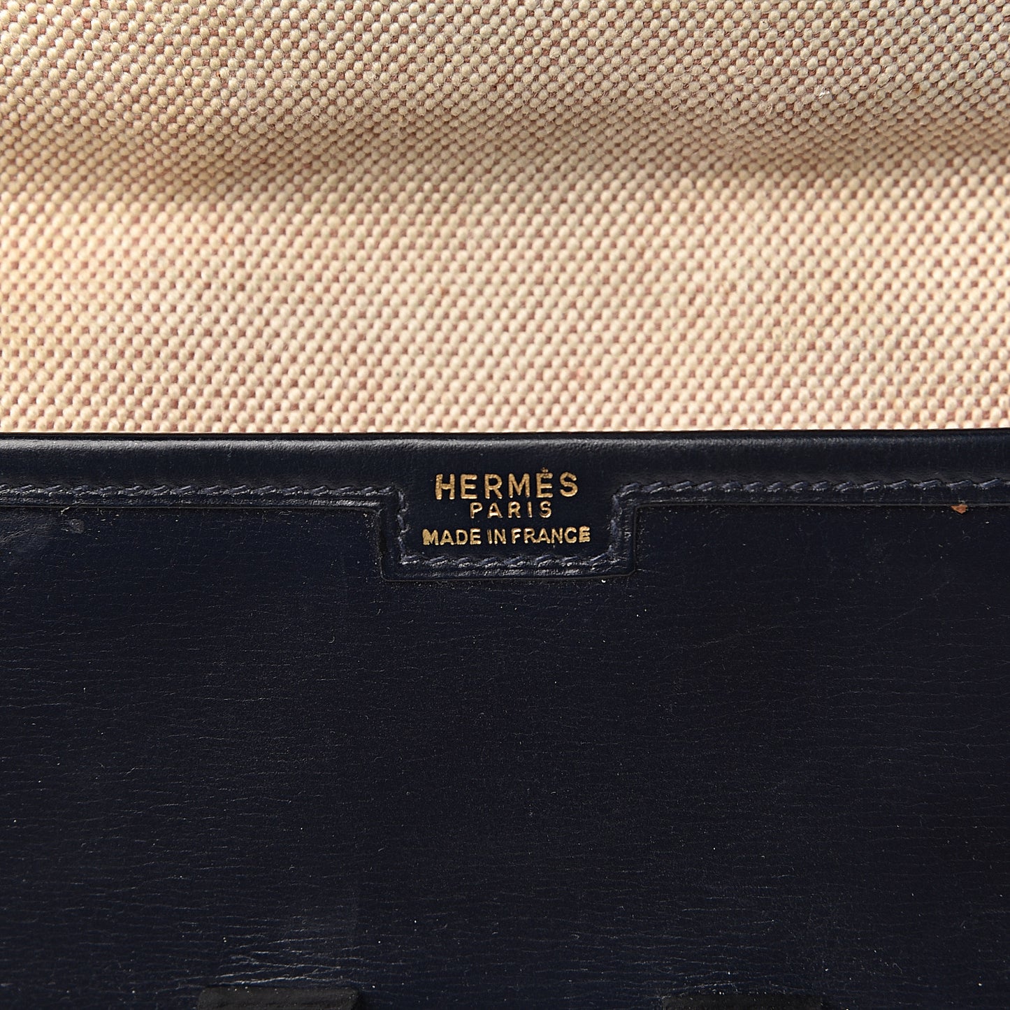 Box Calf Jige PM Clutch Bleu Marine